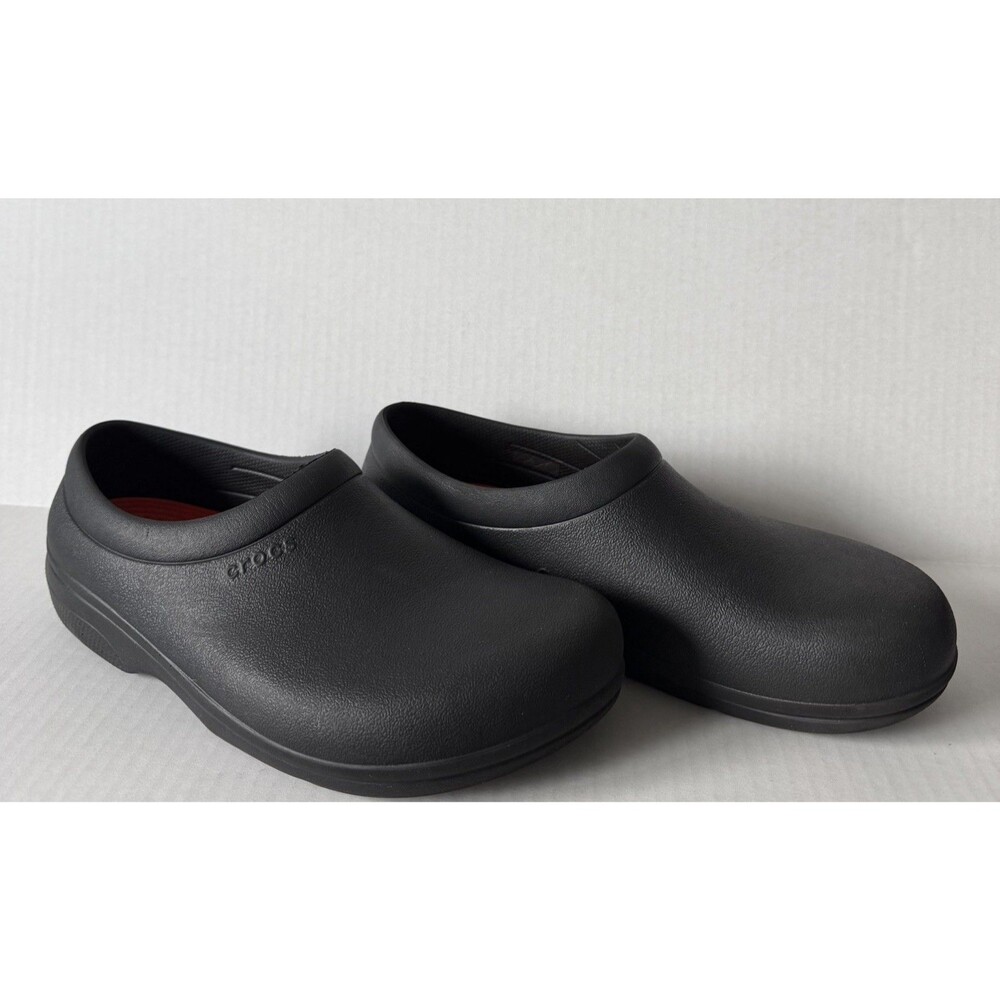 Crocs Shoes M10 W12 Black LiteRide On The Clock Clog Slip Resistant Work Comfort